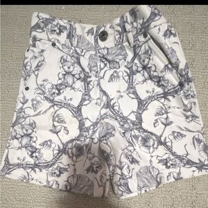 Burberry Black and White Floral Shorts